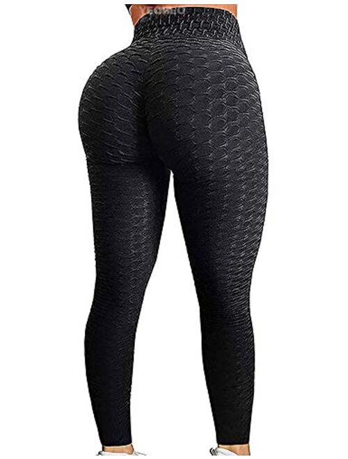 YEOREO Women Ruched Butt Lift Leggings High Waist Yoga Pants Textured Scrunch Booty Workout Tights
