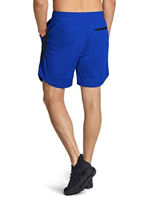 TSLA Men's 2 in 1 Active Running Shorts, Quick Dry Exercise Workout Shorts, Gym Training Athletic Shorts with Pockets