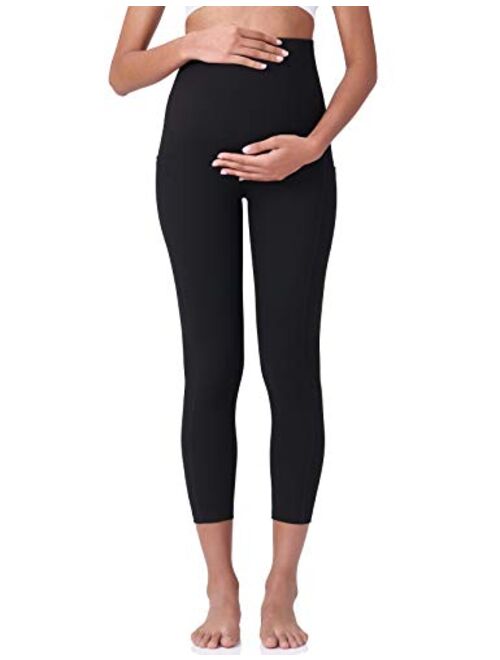 POSHDIVAH Women's Maternity Capri Leggings Over The Belly Pregnancy Workout Active Stretchy Pants with Pockets
