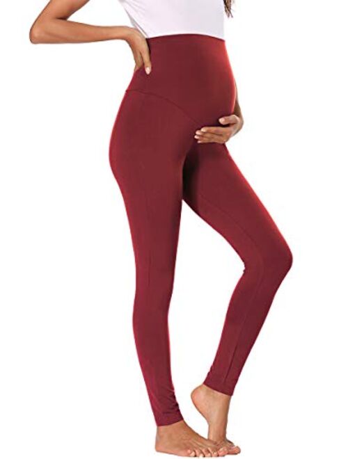 fitglam Women's Maternity Leggings Over The Belly Workout Yoga Active Pregnancy Tights Pants Inseam 28"