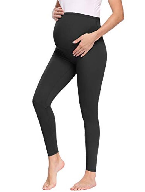 fitglam Women's Maternity Leggings Over The Belly Pregnancy Yoga Running Workout Active Athletic Pants Belly Support Tights 