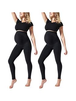 Aoliks Maternity Leggings Over The Belly (2021 New)- Non See Through Pregnancy Workout Yoga Pants
