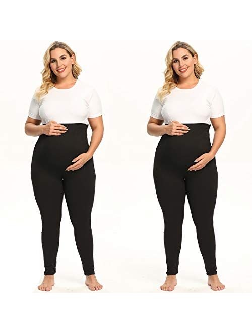 CGM Maternity Leggings over the Belly Maternity Yoga Pants Pregnancy Leggings for Mother Full Length Fit