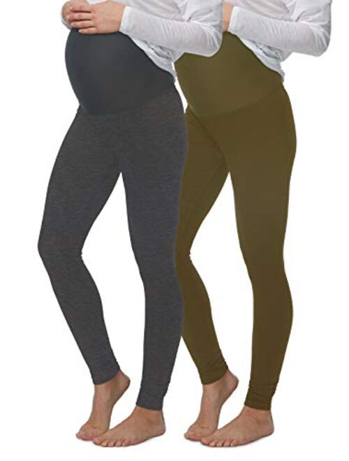 Felina Velvety Soft Maternity Leggings for Women - Yoga Pants for Women, Maternity Clothes - (2-Pack)