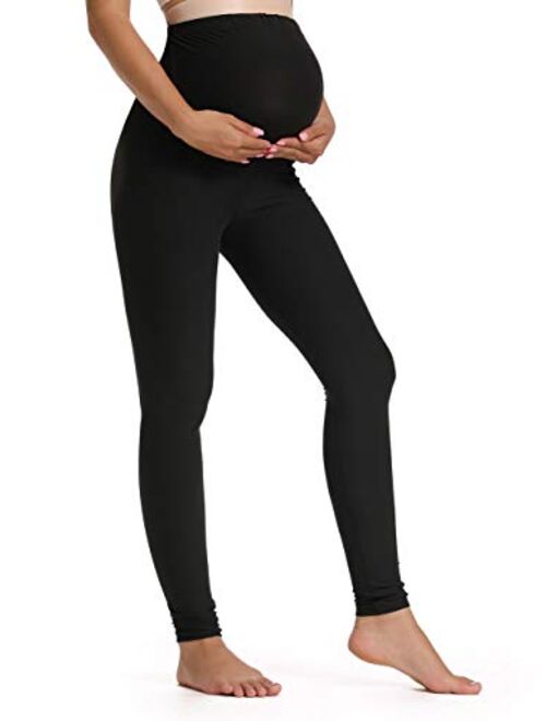 Foucome Women's Maternity Leggings Over The Belly Pregnancy Active Workout Yoga Tights Pants