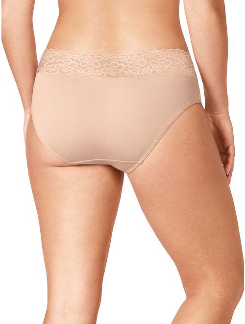 Blissful Benefits by Warner's Women's Ultra-Soft Hipster Full Coverage Panties with Lace, 3-Pack