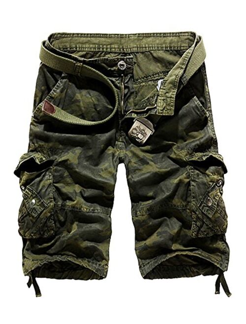 Buy DONGD Mens Camo Cargo Shorts Relaxed Fit Outdoor Cotton Twill Cargo ...