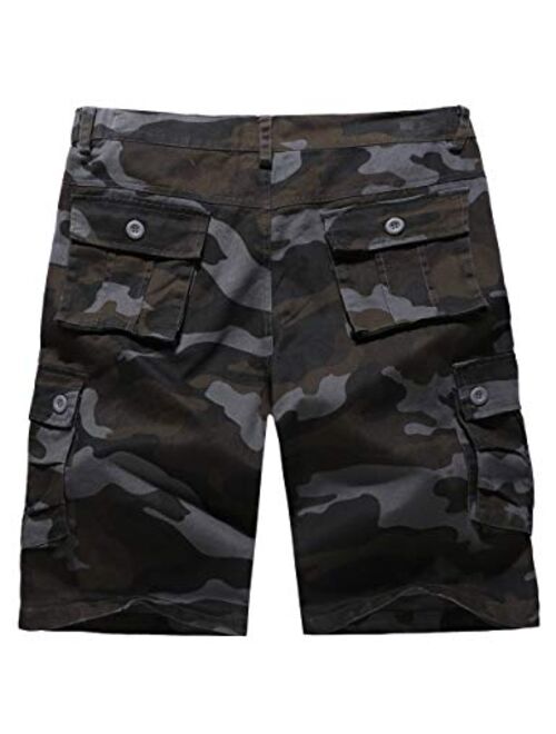 zeetoo Camo Shorts for Men Classic Relaxed Fit Cargo Short Multi-Pocket Outdoor Shorts