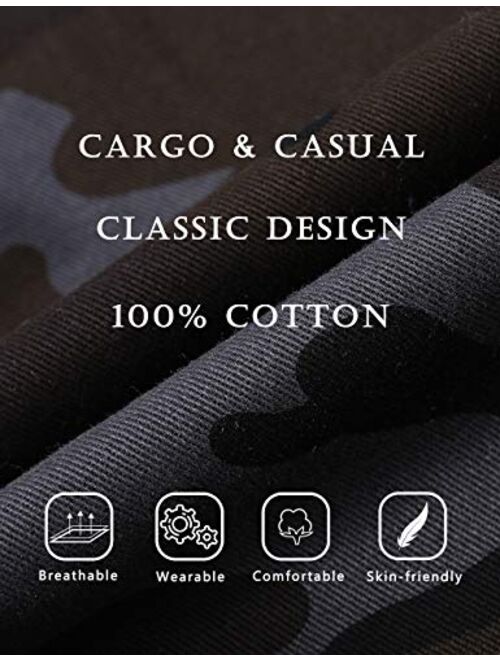 zeetoo Camo Shorts for Men Classic Relaxed Fit Cargo Short Multi-Pocket Outdoor Shorts