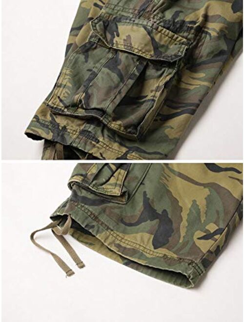 AKARMY Men's Casual Multi Pocket Outdoor Camouflage Cotton Shorts Twill Camo Cargo Shorts