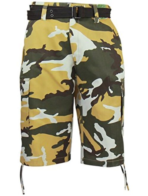 Buy Regal Wear Mens Camouflage Cargo Shorts with Belt online | Topofstyle