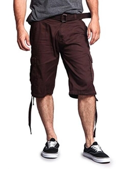 G-Style USA Men's Ripstop Belted Cargo Shorts