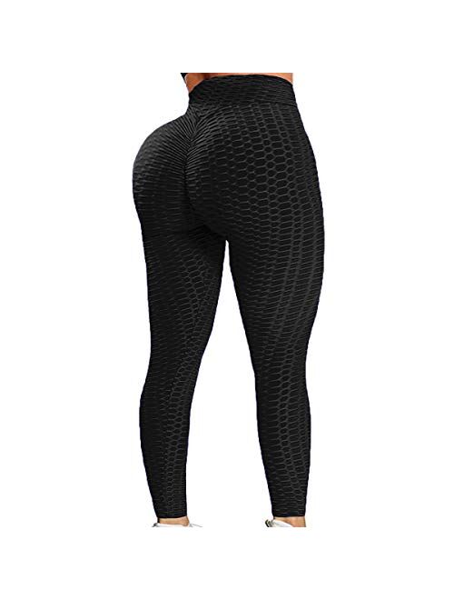 MISS MOLY Ruched Butt Lifting High Waist Textured Yoga Pants Tummy Control Workout Leggings