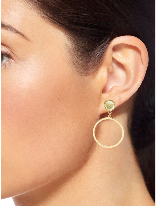 C. Wonder Glass Stone Dangle Earrings with Hoop Drop