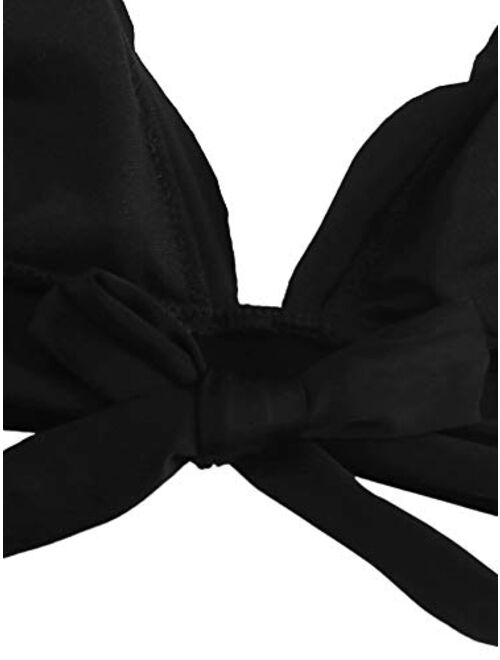 SweatyRocks Women's Sexy Bathing Suits Scallop Halter Bikini Top Floral Print Two Piece Swimsuits