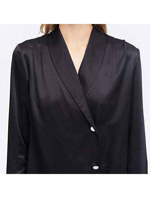 LilySilk Shawl Collar Long Sleeve Silk  Shirt