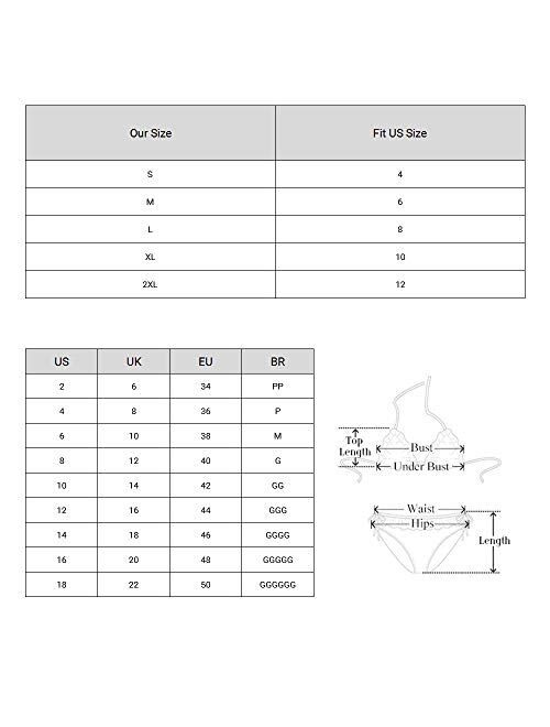 ZAFUL Women's High Waisted Bikini Scoop Neck Swimsuit Two Pieces Bathing Suit