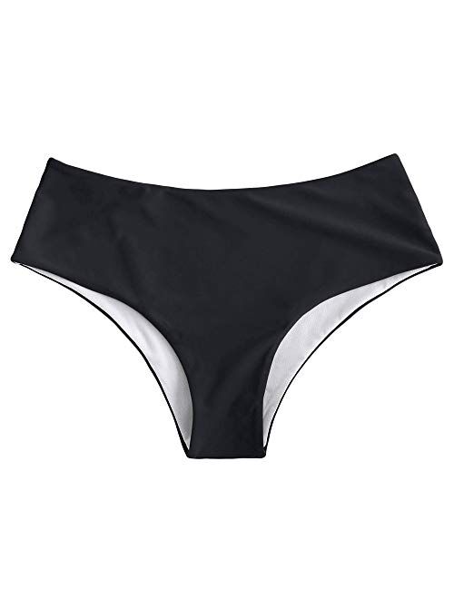 ZAFUL Women's High Waisted Bikini Scoop Neck Swimsuit Two Pieces Bathing Suit