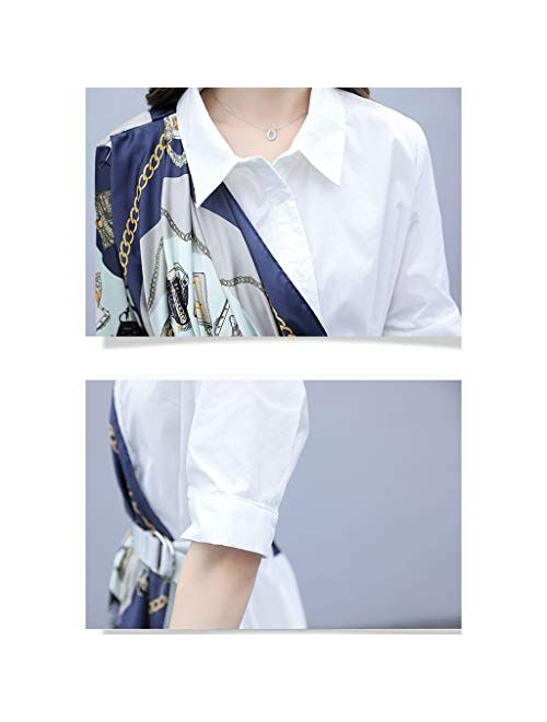 Dongjiguang Dress, Polyester Shirt Dress With Attached Side Scarf