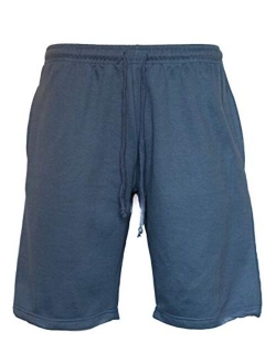 Republic Blue Men's Casual Cotton Elastic Active Jogger Gym Shorts with Pockets