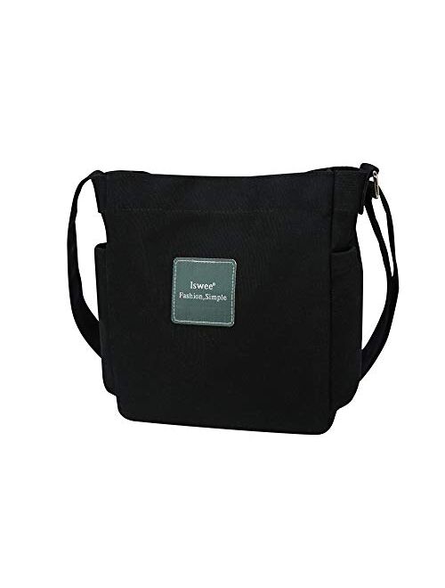 Iswee Women’s Canvas Shoulder Bag Small Hobo Purse and Handbag Crossbody Bag Messenger Bags