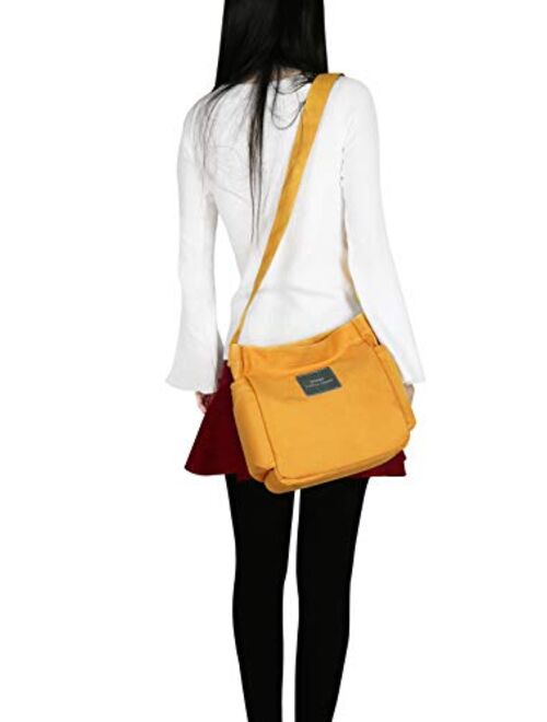 Iswee Women’s Canvas Shoulder Bag Small Hobo Purse and Handbag Crossbody Bag Messenger Bags