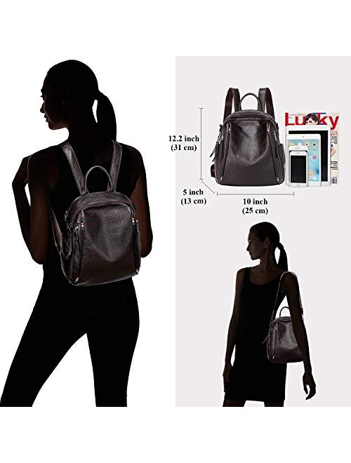 ALTOSY Small Genuine Leather Backpack Purse for Women Convertible Shoulder Bag for Ladies