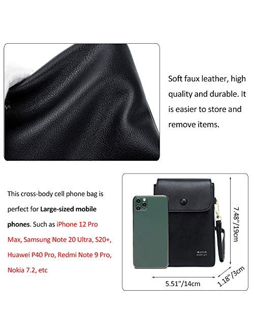 Aeeque Small Crossbody Phone Purse for Women, Card Holder Wallet Shoulder Bags