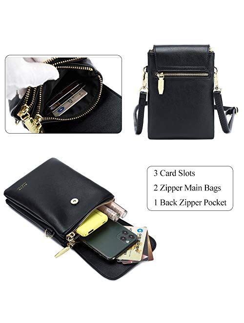 Aeeque Small Crossbody Phone Purse for Women, Card Holder Wallet Shoulder Bags