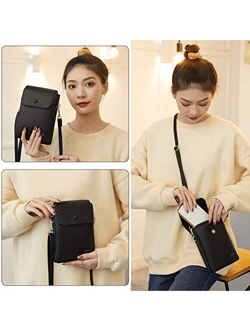 Aeeque Small Crossbody Phone Purse for Women, Card Holder Wallet Shoulder Bags