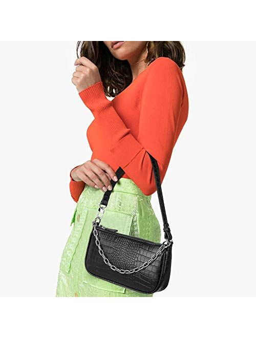WESTBRONCO Women Classic Small Clutch Shoulder Tote HandBag Crossbody Bag with Zipper Closure for Women