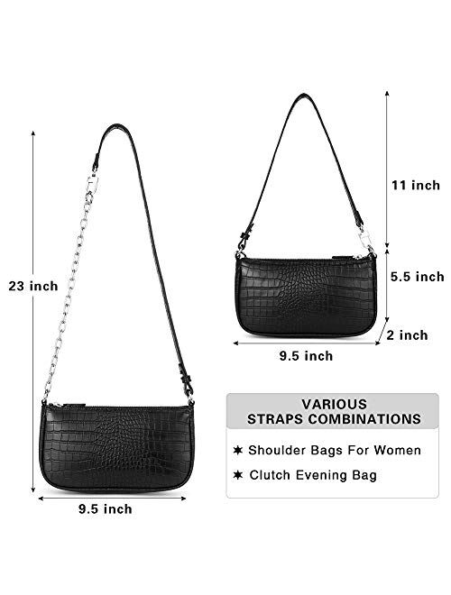 WESTBRONCO Women Classic Small Clutch Shoulder Tote HandBag Crossbody Bag with Zipper Closure for Women