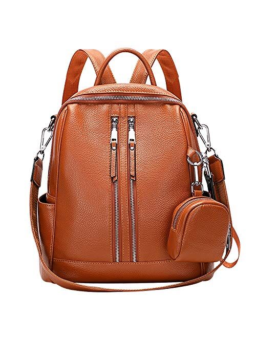 ALTOSY Genuine Leather Backpack Purse for Women Versatile Shoulder Bags with mini Coin Purse