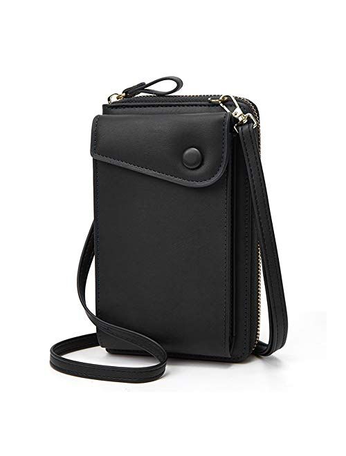 Aeeque Small Crossbody Bag for Women, Cell Phone Purse Zipper Credit Card Wallet
