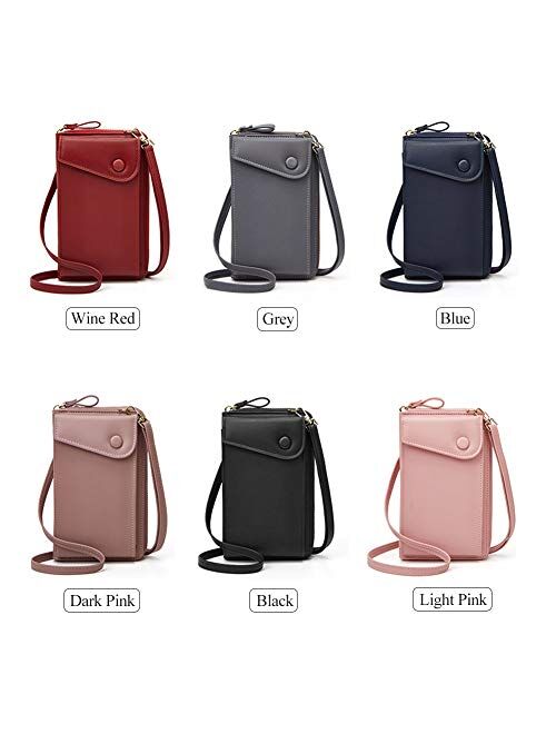 Aeeque Small Crossbody Bag for Women, Cell Phone Purse Zipper Credit Card Wallet