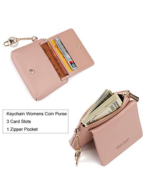 Aeeque Womens Coin Purses Credit Card ID Holder Organizer Keychain Wallet Case