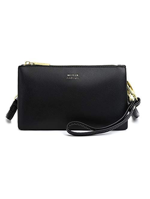 Aeeque Double Zip Small Crossbody Bags for Women Credit Card Holder Wallet Purse