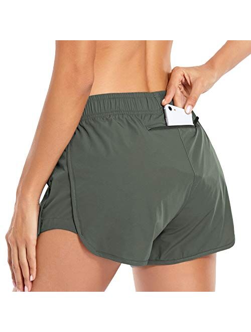 REKITA Running Shorts with Liner Athletic Shorts with Pockets Quick-Dry Workout Shorts for Women-3”
