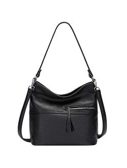 Genuine Leather Purses and Handbags Soft Leather Shoulder Bag for Women Ladies Crossbody Purses Medium