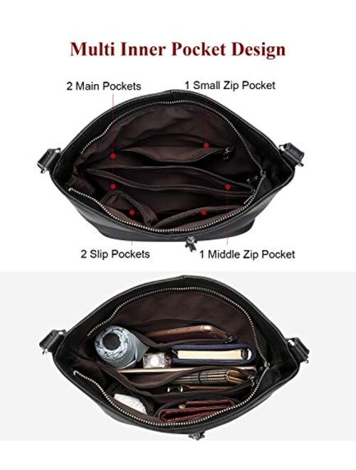 ALTOSY Genuine Leather Purses and Handbags Soft Leather Shoulder Bag for Women Ladies Crossbody Purses Medium