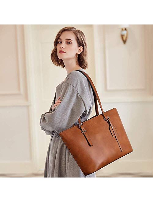 WESTBRONCO Women Classic Small Clutch Shoulder Tote HandBag bundle with brown handbags