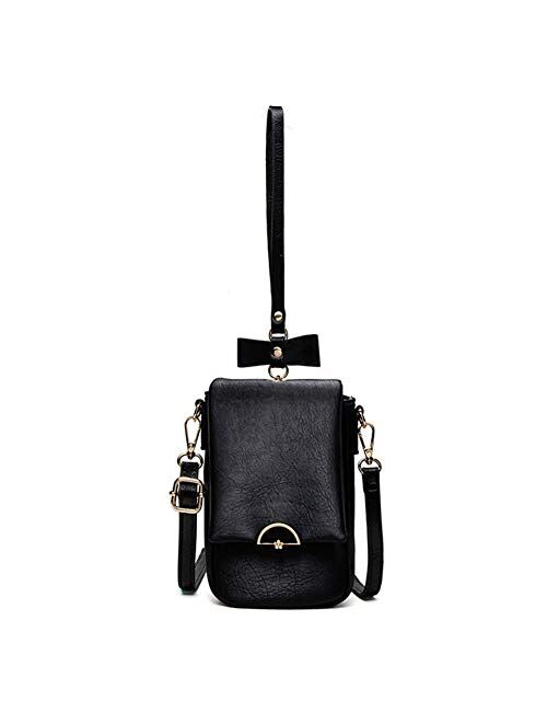 Aeeque Small Crossbody Phone Bag for Women, Leather Shoulder Bag Wristlet Wallet