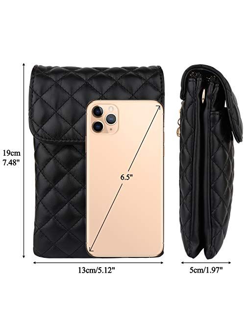 Aeeque Black Crossbody Bag Lightweight Shoulder Bags Cell Phone Purse for Women