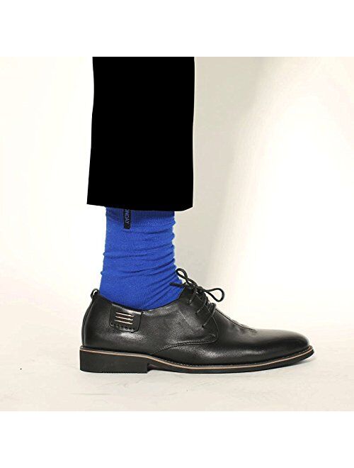 Honiee Men's 7 Pack Colorful Solid Dress Socks