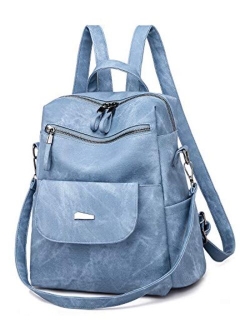 Backpack Purse for Women, Girls School Daypack Leather Shoulder Tote Bag