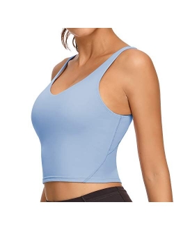 Workout Crop Tops for Women Athletic Tank Tops with Built in Bra Supportive Sports Bra