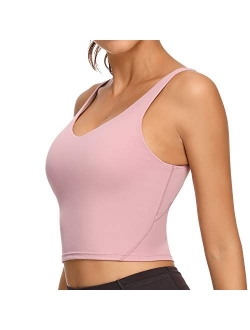 Workout Crop Tops for Women Athletic Tank Tops with Built in Bra Supportive Sports Bra