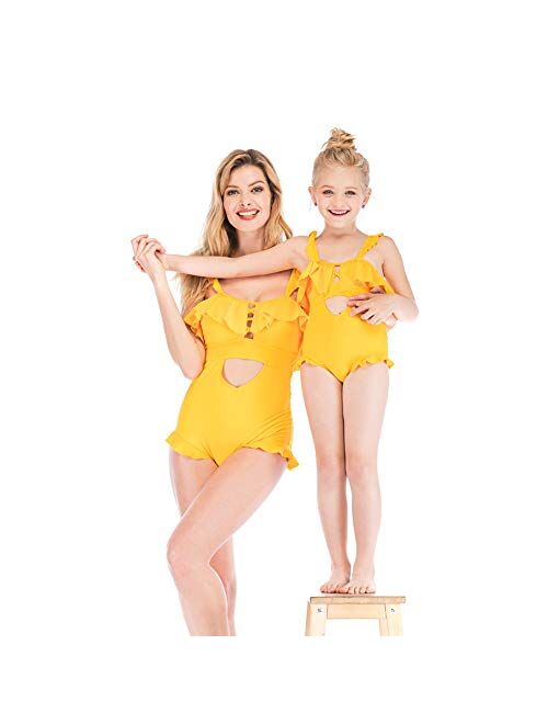 JOler Mother and Daughter Swimsuit Family Matching Outfits, Mommy and Me Clothes Swimwear Mom and Girl Bikini Women,Safety and Comfort Material