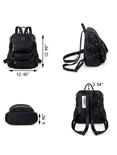 UTO Women Backpack Purse Convertible PU Leather Ladies Tassels Rucksack School Shoulder Bag