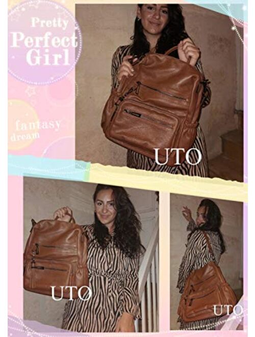 UTO Women Backpack Purse Convertible PU Leather Ladies Tassels Rucksack School Shoulder Bag